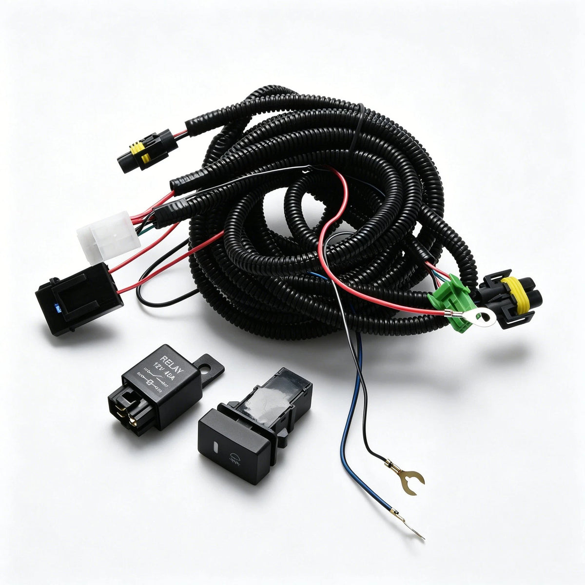 Fog Light Wiring Harness Kit with LED Switch for Ford Focus Mustang (2012–2018)