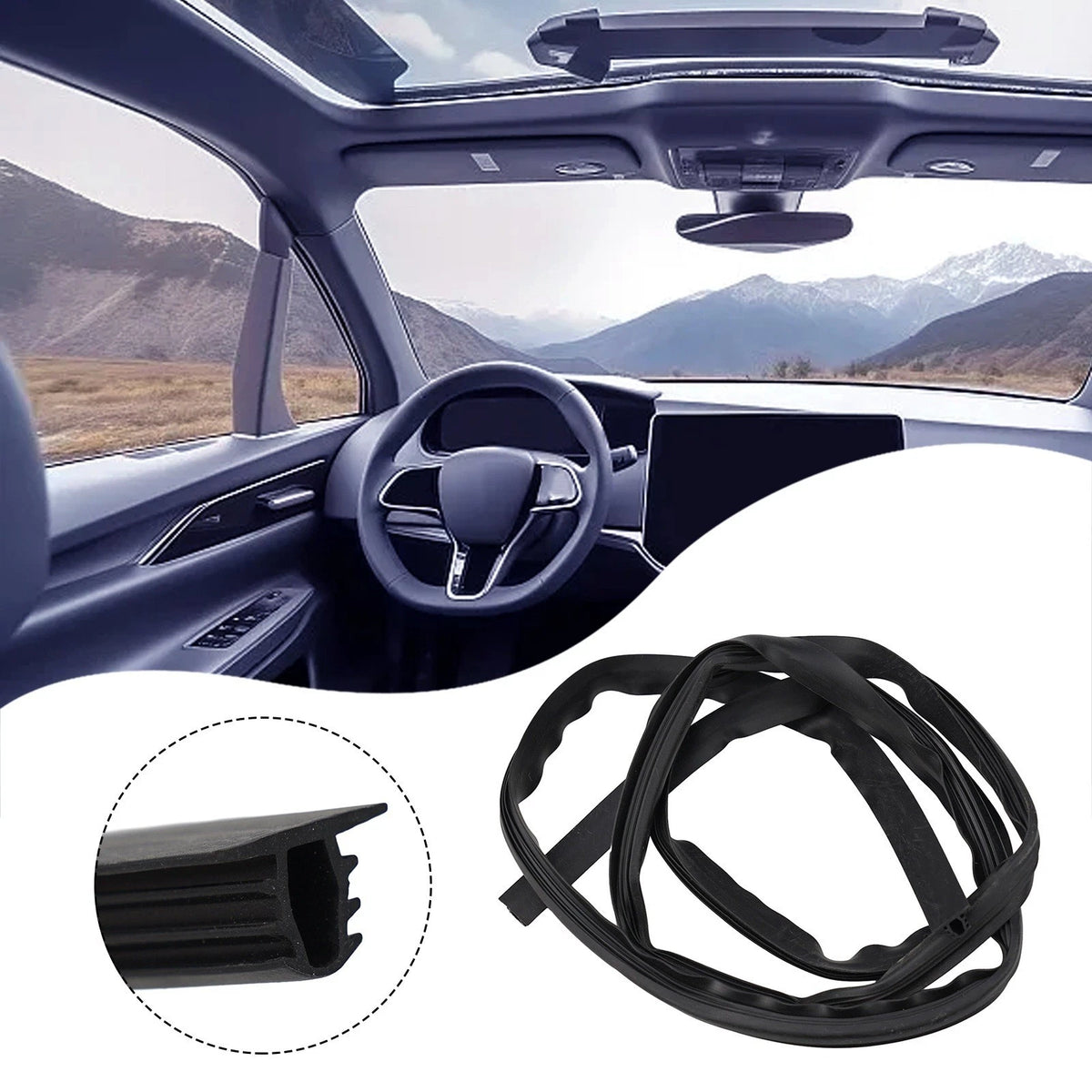 Flexible Windshield Sealing Strip for Car (1.6m Length)