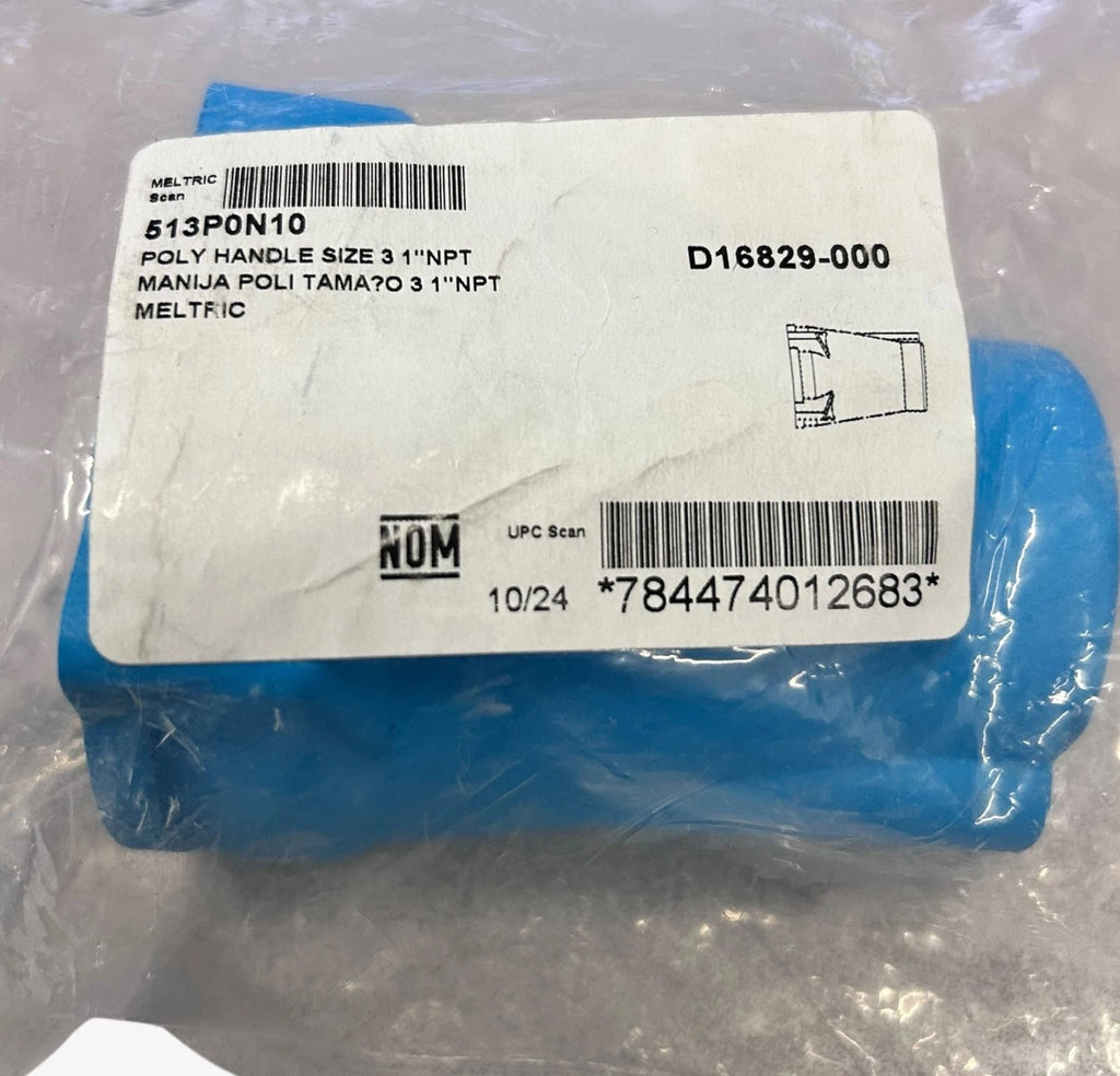 Meltric 513P0N10 Blue Poly Handle Size 3 with 1'' NPT for