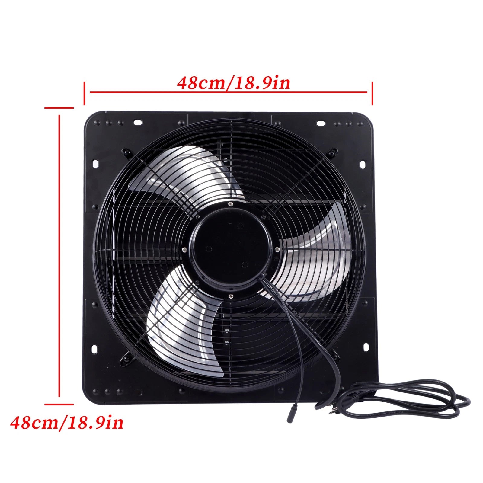 Shutter Exhaust Fan 16 Inch 2600 CFM Wall Mounted with Speed Controller