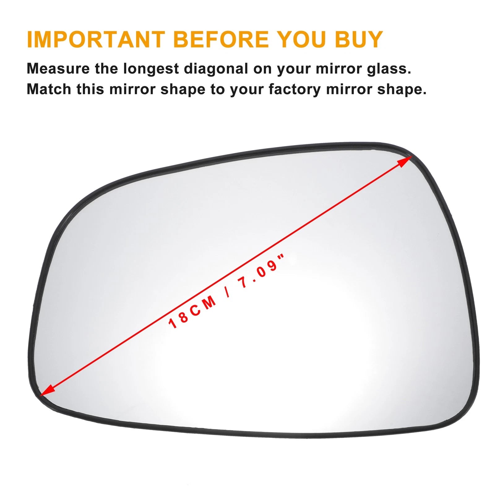 Right Side Mirror Glass with Back Non-Heated for Dacia Elantra (— —)