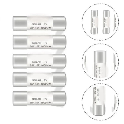 Set of 3 High Strength Solar Fuses 10x38mm for Secure Integration