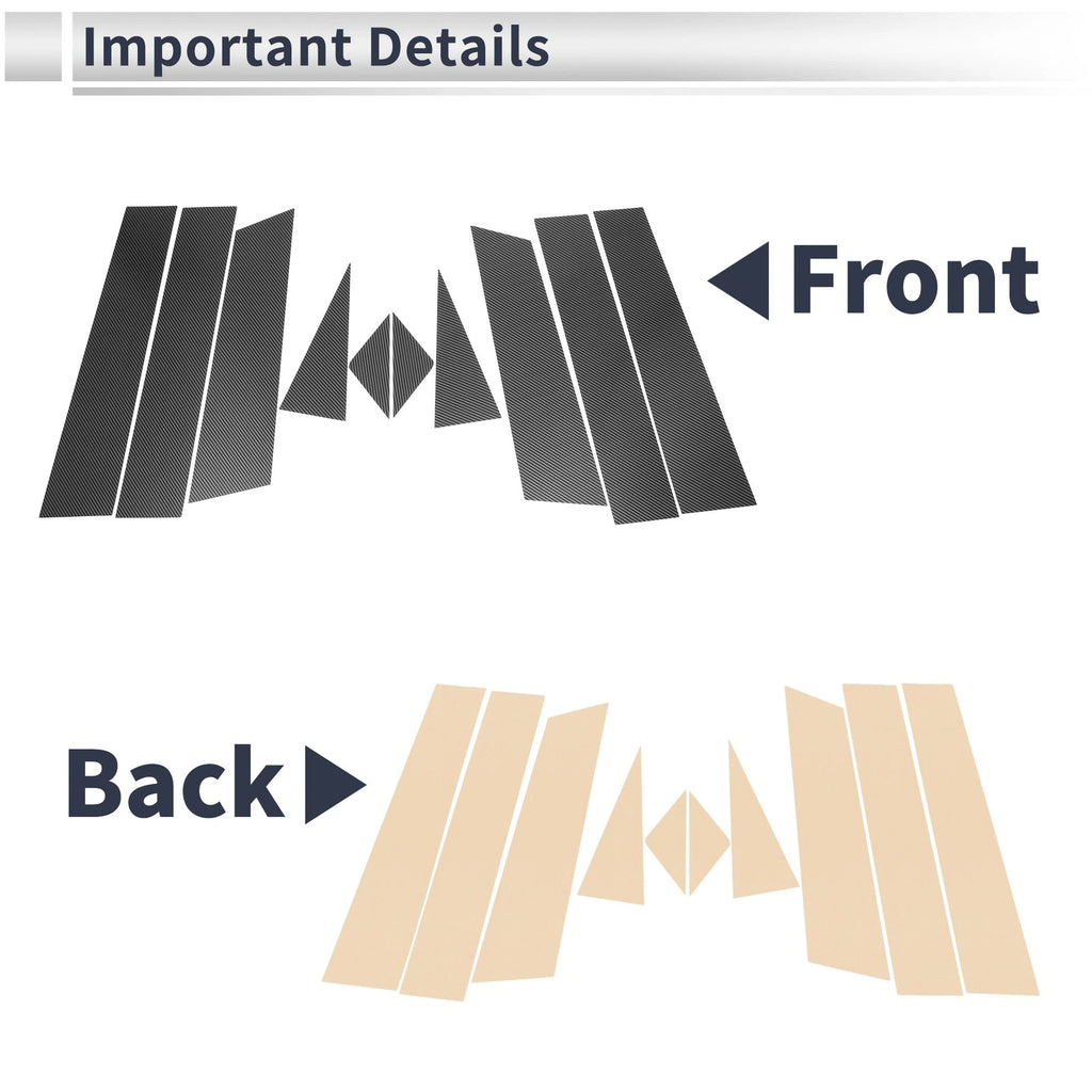 Door Pillar Window Trim Set for Mazda CX8 (2018–2023) Carbon Fiber Pattern