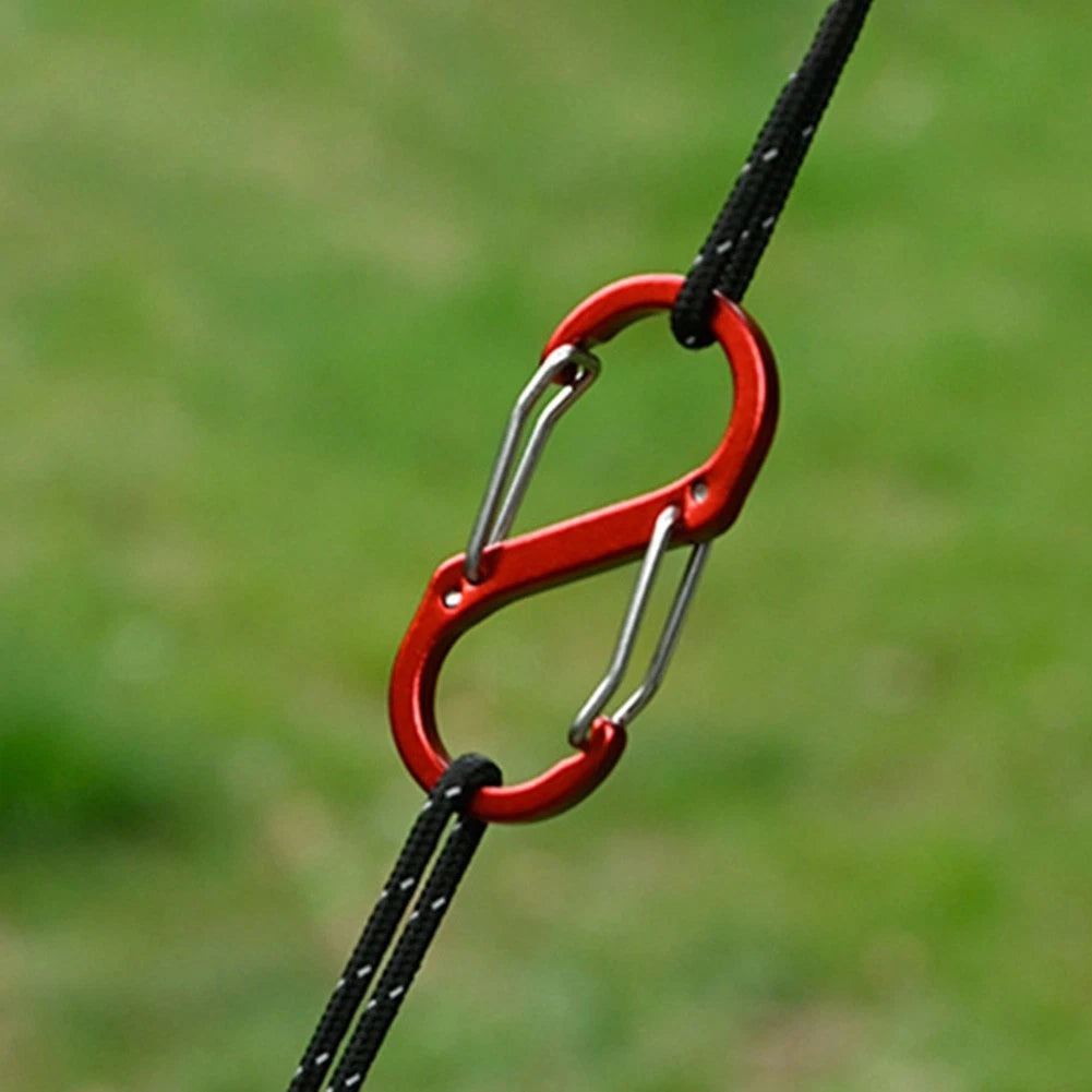 5Pcs Aluminum Carabiner Clips with Spring Loaded Mechanism for Gear