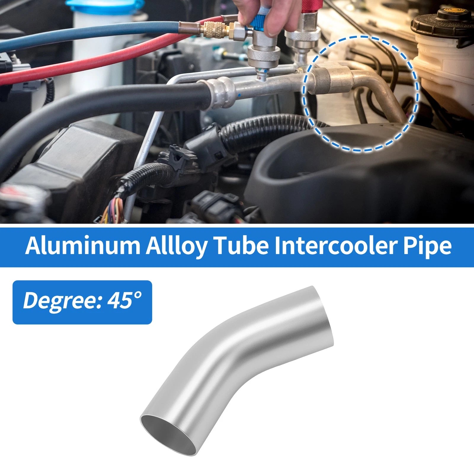 2.48"OD 45° Intercooler Pipe for Silver Tone