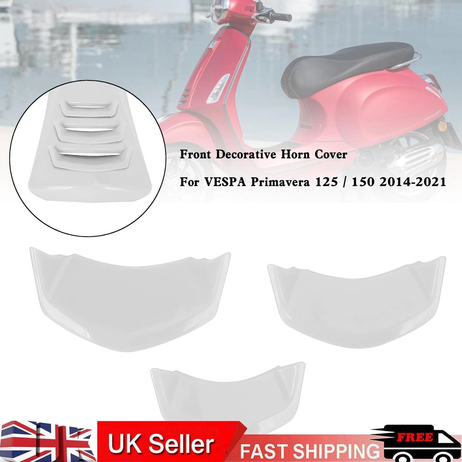 Front Decorative Horn Cover for Vespa Sprint Primavera 125/150 (2014–2021) White T9