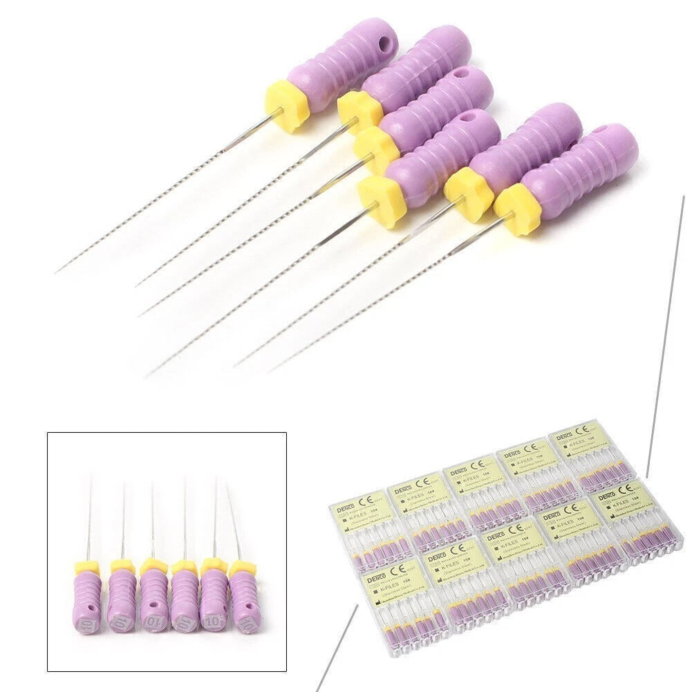 10 Packs K-Files for Dental Endo Root Canal (#10, 25mm)
