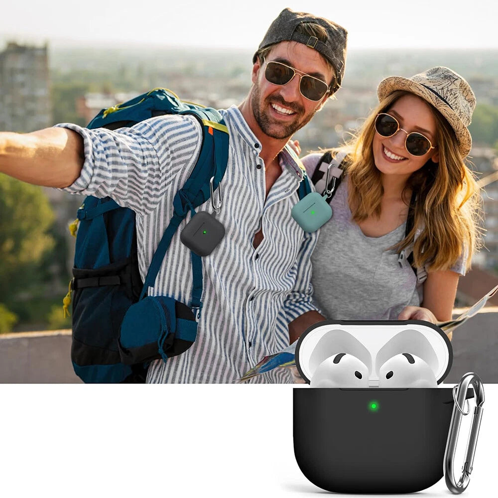 Black Soft Silicone Protective Case for AirPods 4th Gen (2024)