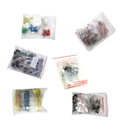 1390pcs Electronic Components Set - LED Diode, Transistor, Capacitor, Resistor