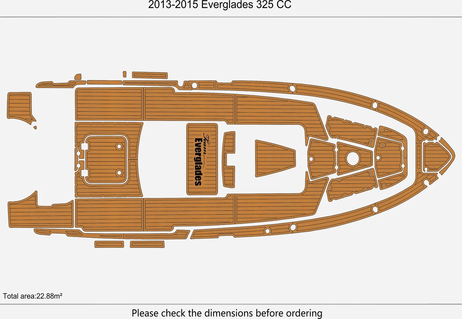 EVA Foam Teak Flooring Mat for Everglades 325 CC (2014)