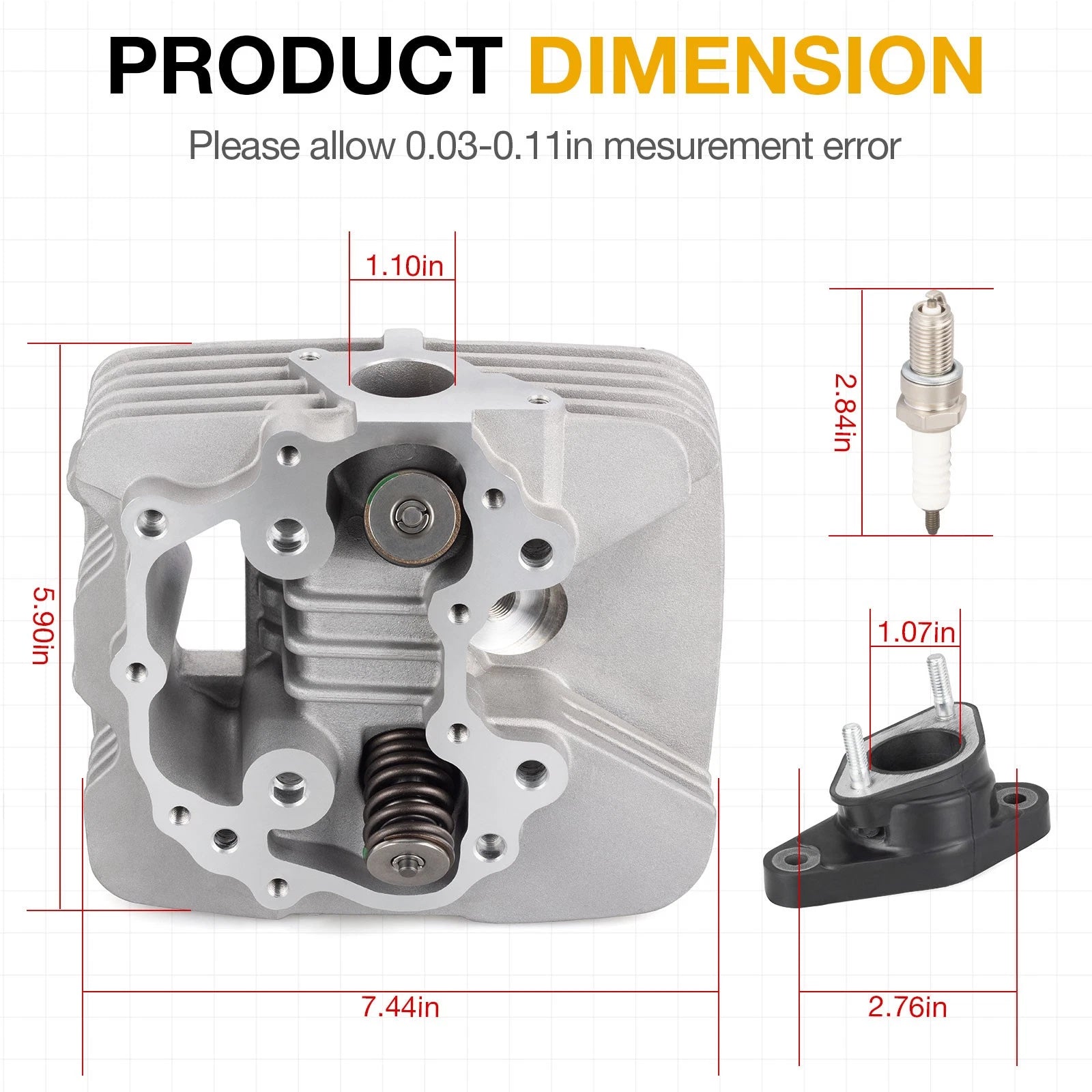 Cylinder Head Valves Seals Top End Motor Kit for Honda TRX250 (2002–2014)