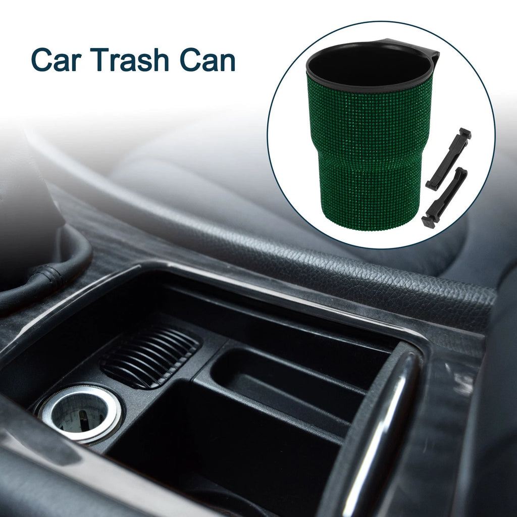 Portable Car Trash Can for Front Seats (1 Pc) - ABS - Green