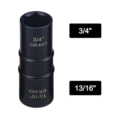 16.5mm 17.5mm Thin Wall Wheel Nut Flip Socket 1/2in Drive