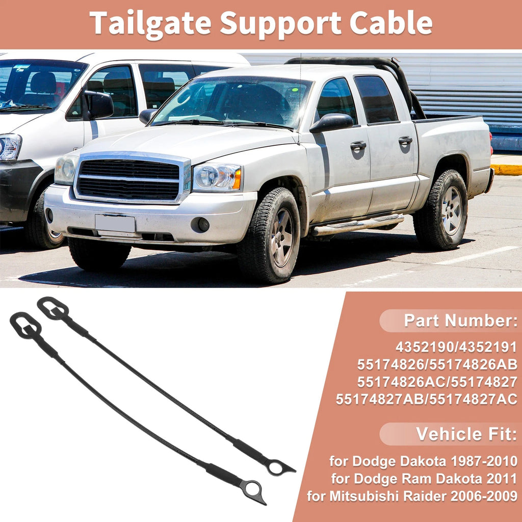 Tailgate Support Cables Replacement for Dodge Dakota for Mitsubishi Raider (1997–2005)