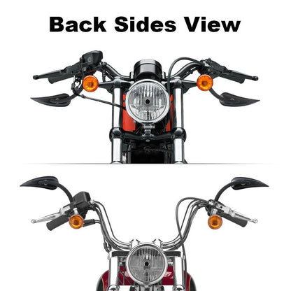 8mm Black Rear-View Mirrors for Harley Heritage Softail Classic Dyna