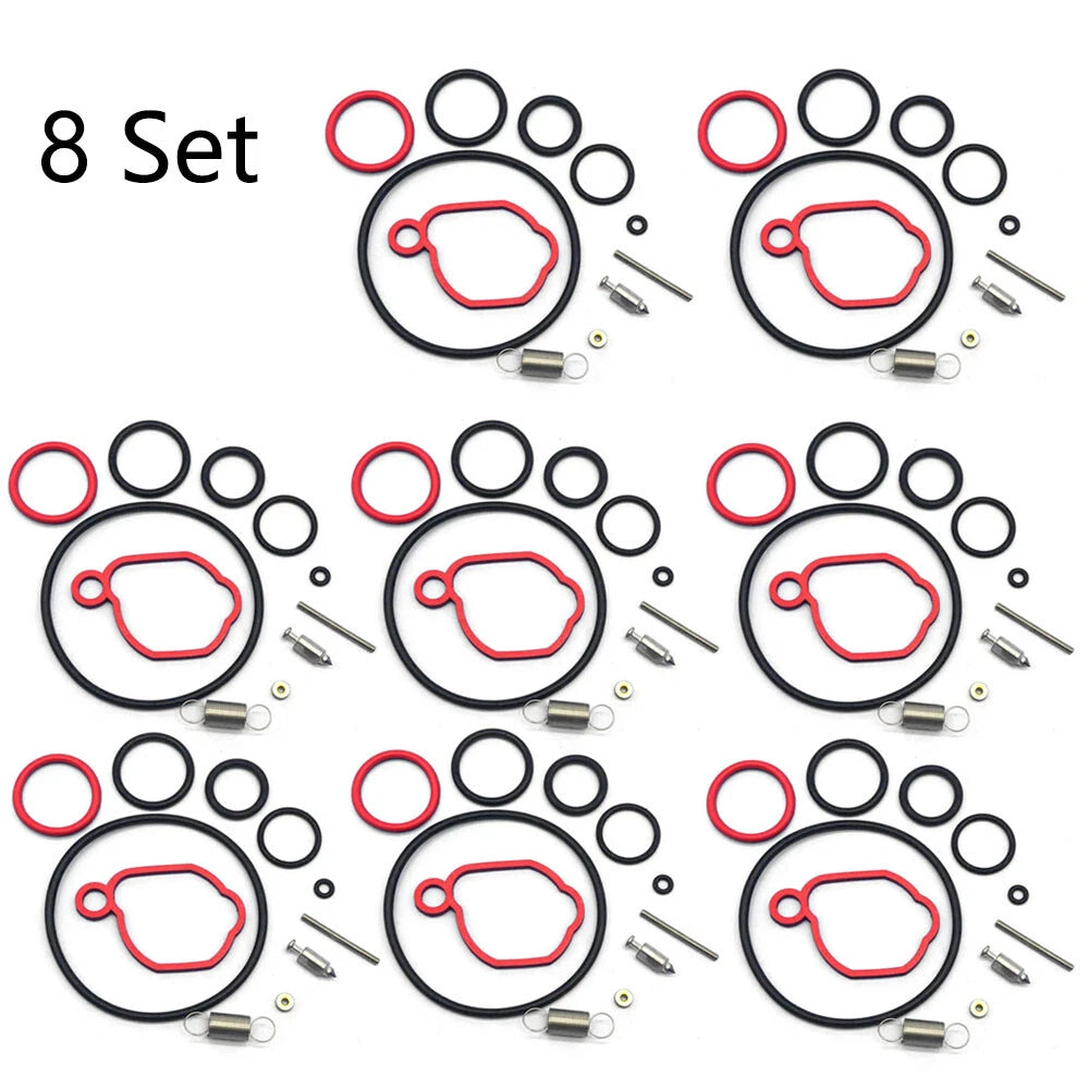 Set of 8 Carburetor Overhaul Kits for B&Stratton (590589, 08P502, 093J02, 09P602)