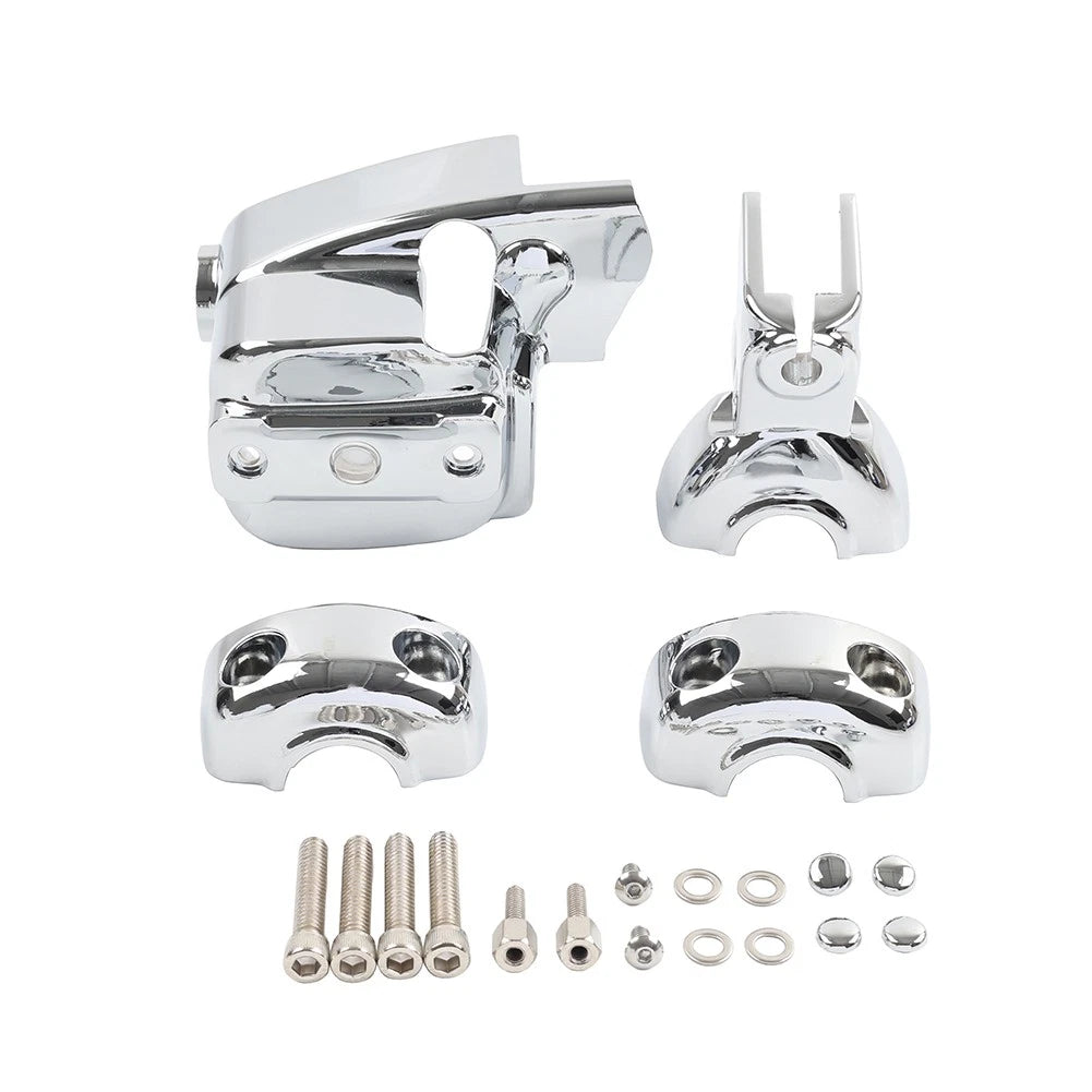 Chrome Handlebar Control Dress-Up Cover for Harley Softail Dyna Sportster (1996–Present)