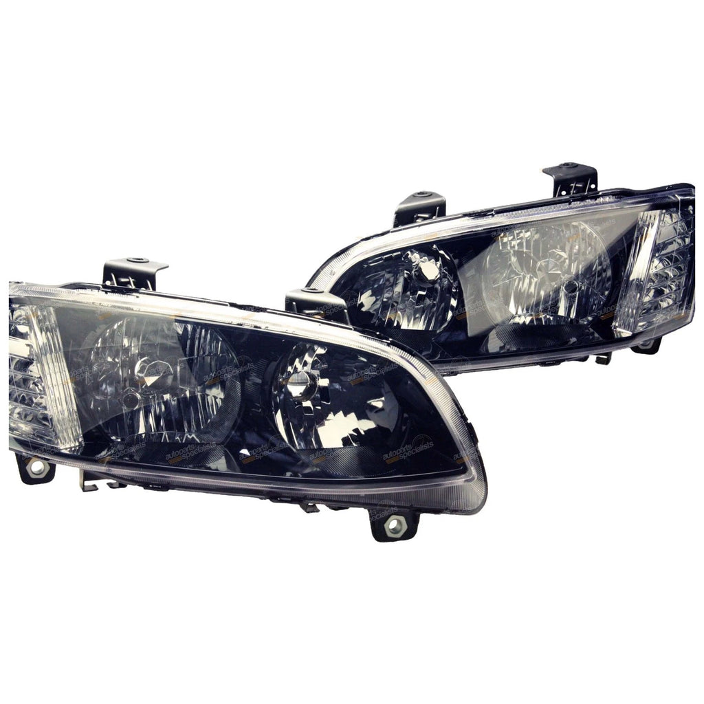 Black Headlights Pair LH+RH for Holden Commodore VE Series 2 (2010–2013)