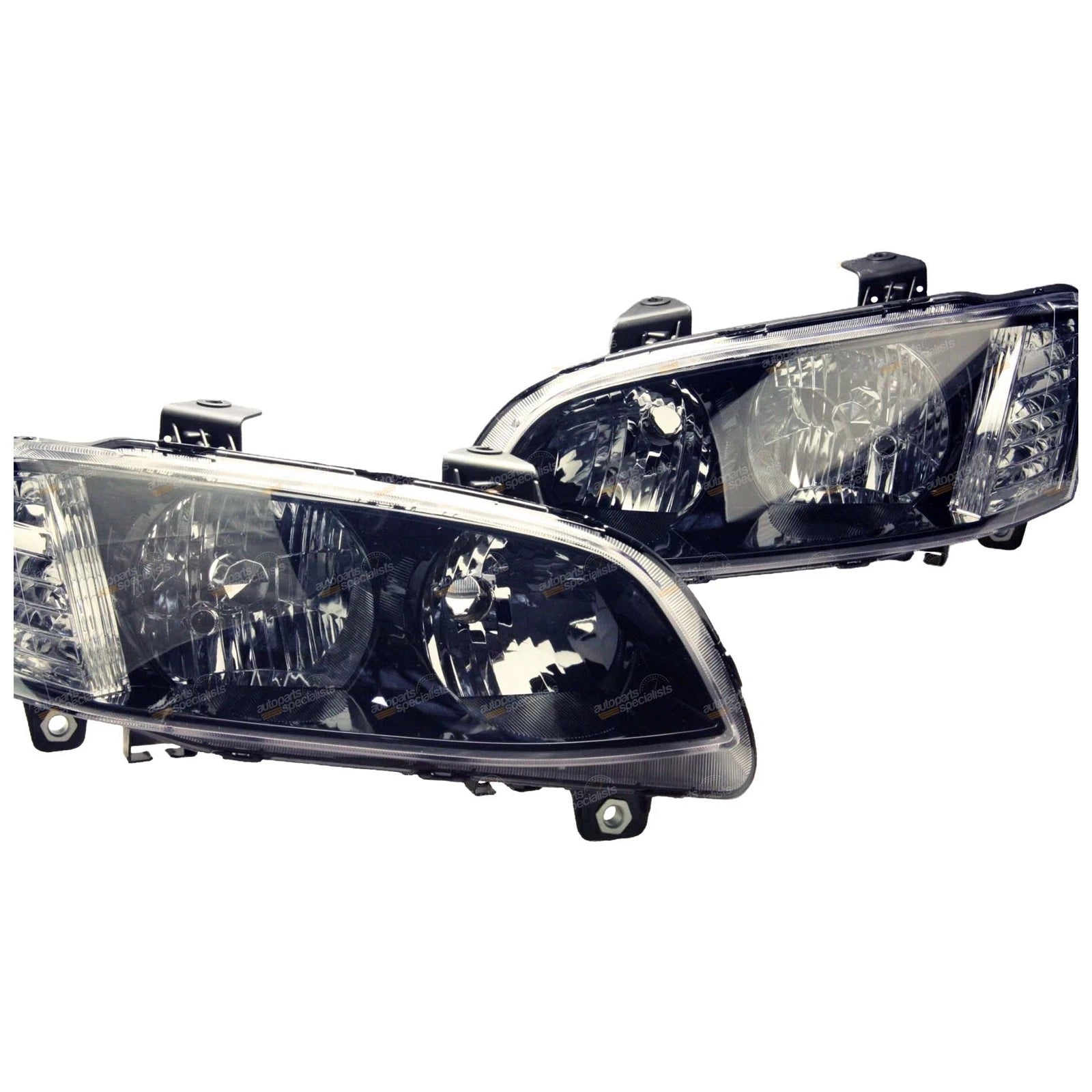 Black Headlights Pair LH+RH for Holden Commodore VE Series 2 (2010–2013)