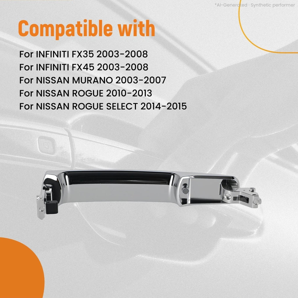 Front Left Chrome Exterior Door Handle for Nissan Rogue (2010–2015)