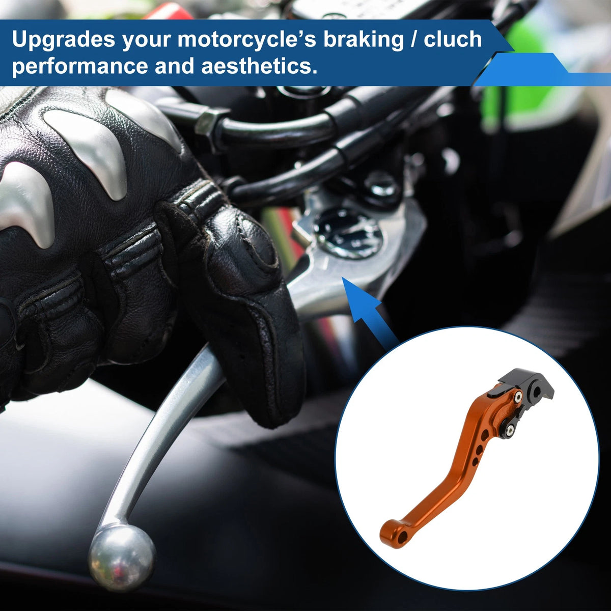 Adjustable Short Brake Clutch Lever for Ducati Monster 1200/S/R (2014–2020) Orange