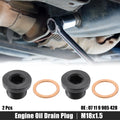 2 Pcs Engine Oil Drain Plug Screw with Gasket for BMW Mazda (Black)