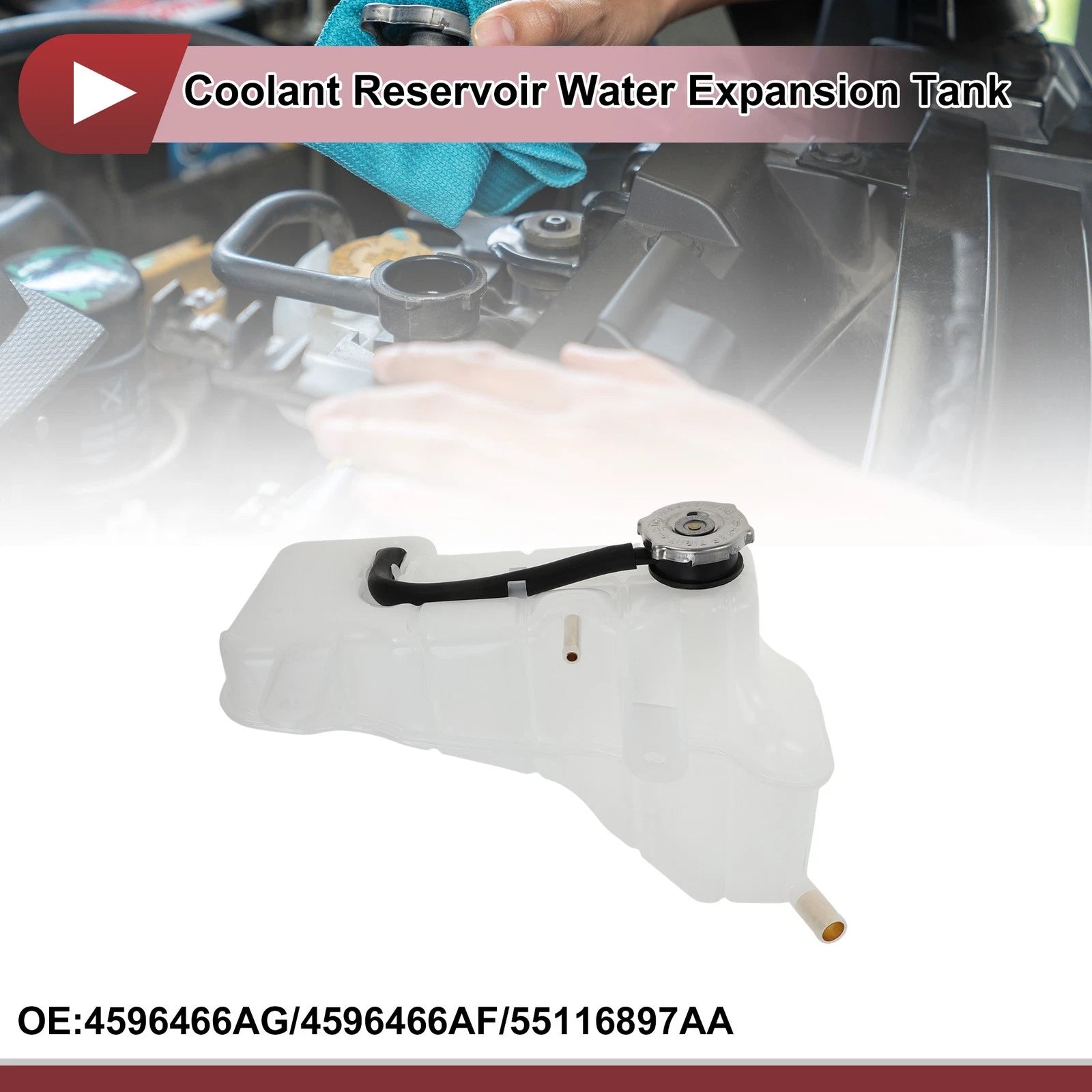 Coolant Expansion Overflow Tank with Cap for Dodge Charger (2015–2020)