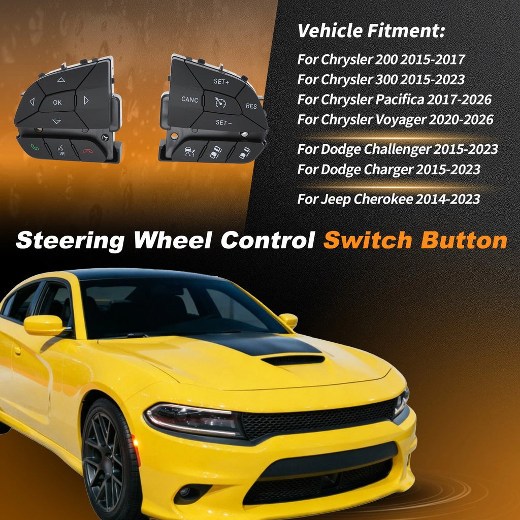 Steering Wheel Cruise Audio Control Switch for Dodge Challenger Charger (2015–2023)