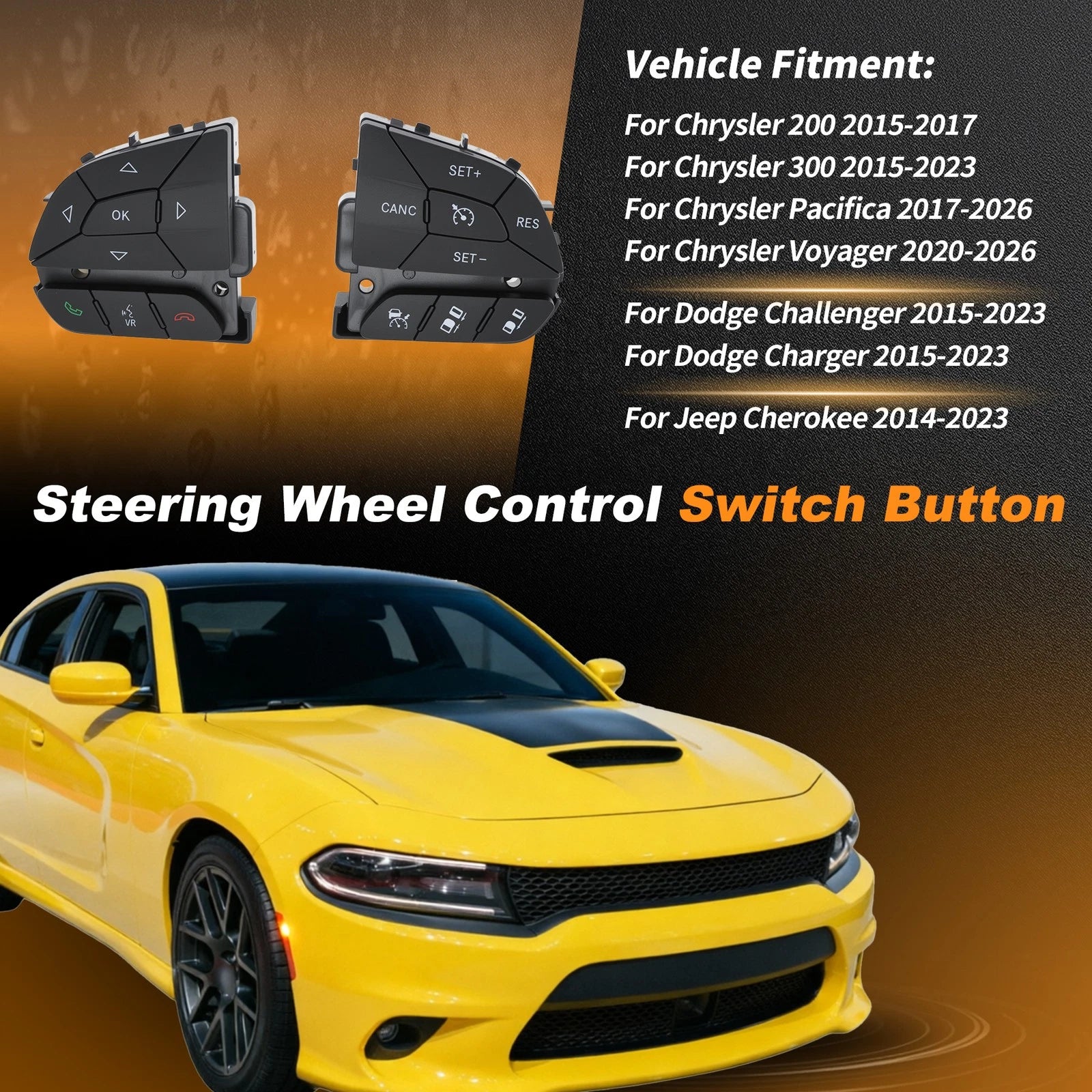 Steering Wheel Cruise Audio Control Switch for Dodge Challenger Charger (2015–2023)