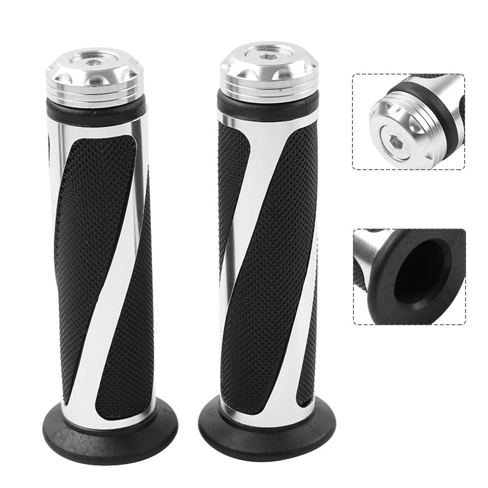 Motor 7/8" Hand Grips Handle Rubber Gel For Yamaha MX ATV Pit Dirt Bike Silver
