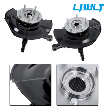 2X Steering Knuckle & Wheel Hub Bearing Assembly L&R for Honda CR-V (2007–2009)