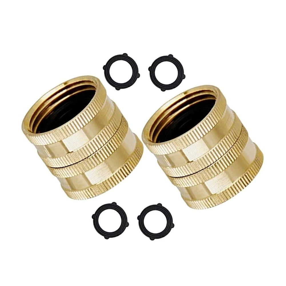 3/4 Inch Solid Brass Female to Female Garden Hose Adapter