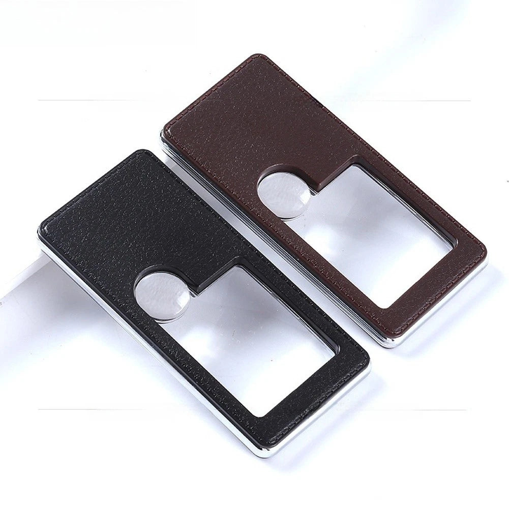 7X Magnifying Glass with Optical Acrylic Lens and Leather Style Exterior