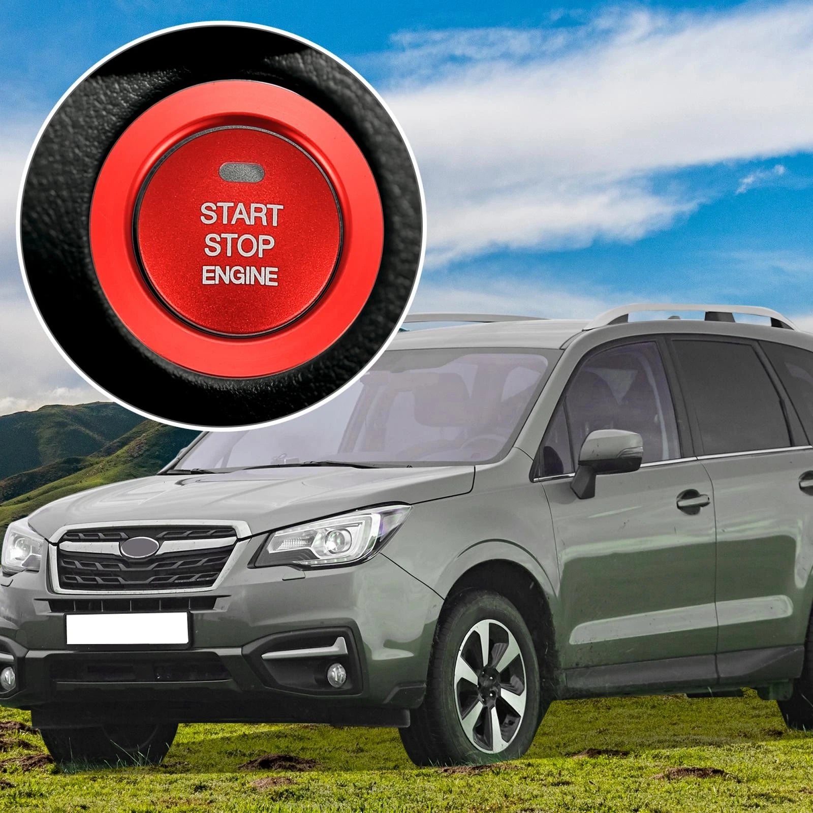 Engine Start Stop Push Button Cover Trim Sticker Kit for Subaru 2013–2022