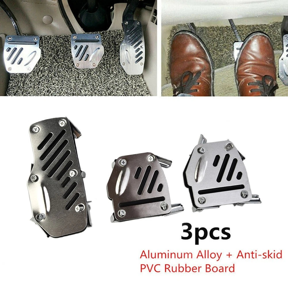 Foot Pedals for Universal Vehicles (Silver/Black)