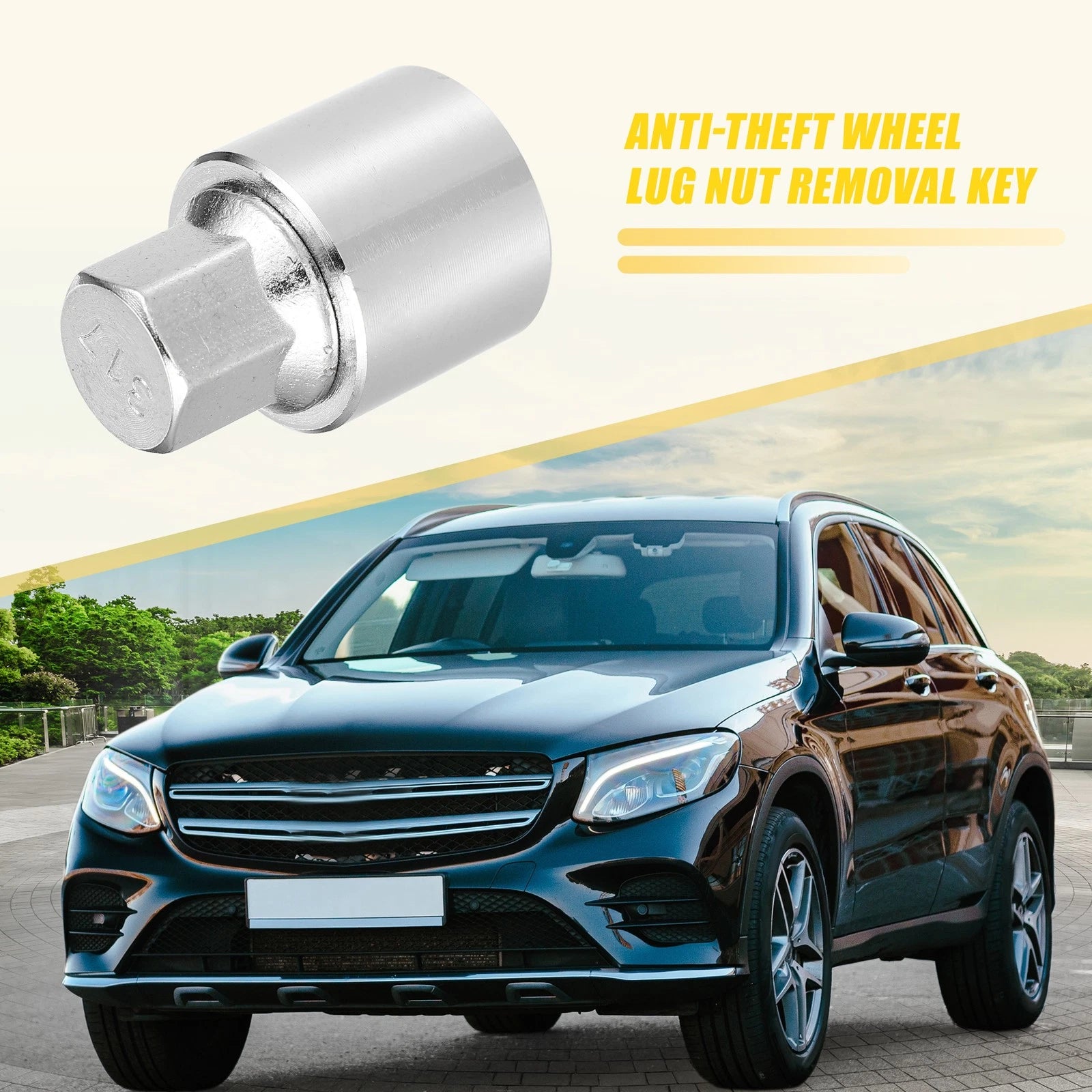 Wheel Lock Lug Nut Set with Protector Nut Socket for Mercedes Benz (2005–2015)