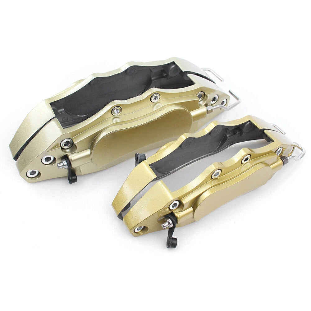 Set of 4 Auto Disc Brake Caliper Covers for Universal Fit 14"-17" Gold Metal