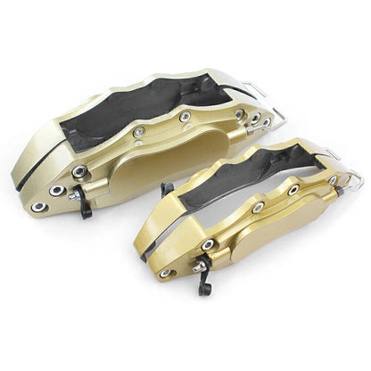 Set of 4 Auto Disc Brake Caliper Covers for Universal Fit 14"-17" Gold Metal