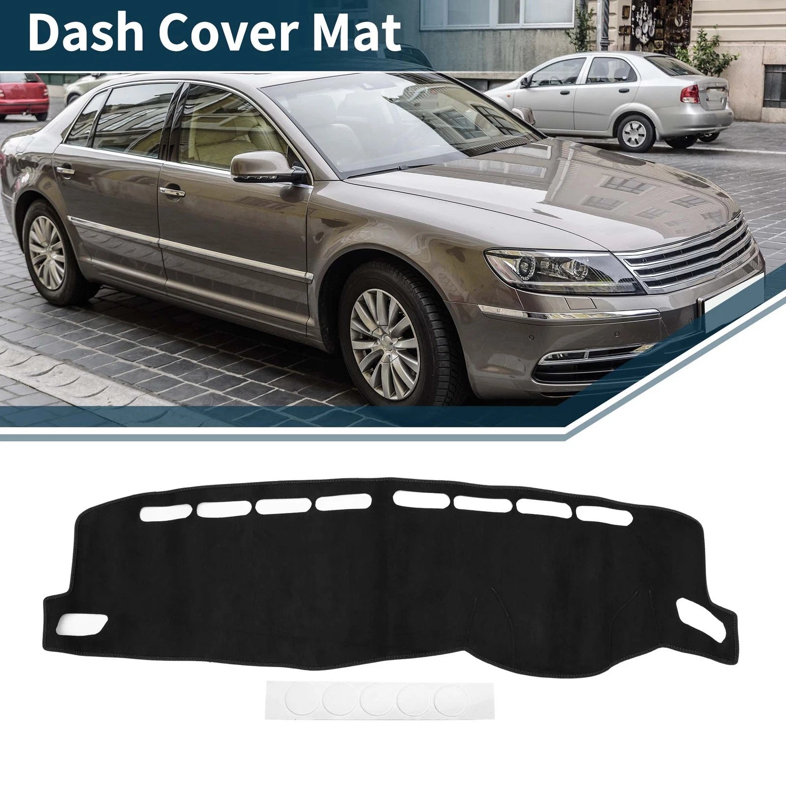 Dashboard Dash Cover Mat for Volkswagen T-ROC 2018–2023 Sun Protector Pad Black