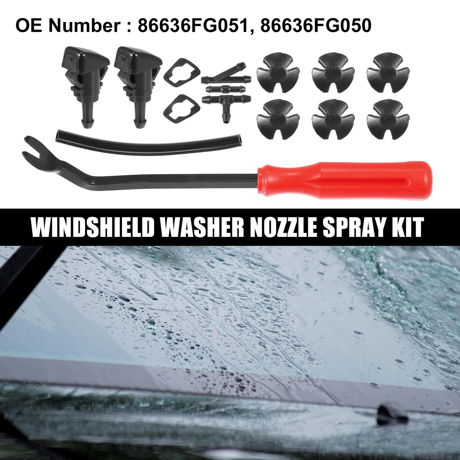 Front Windshield Washer Nozzle Kit for Subaru Impreza (2008–2014)