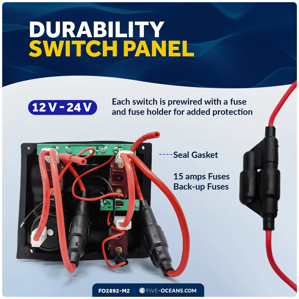 2X Toggle Switch Panel with Power Socket for Universal Applications