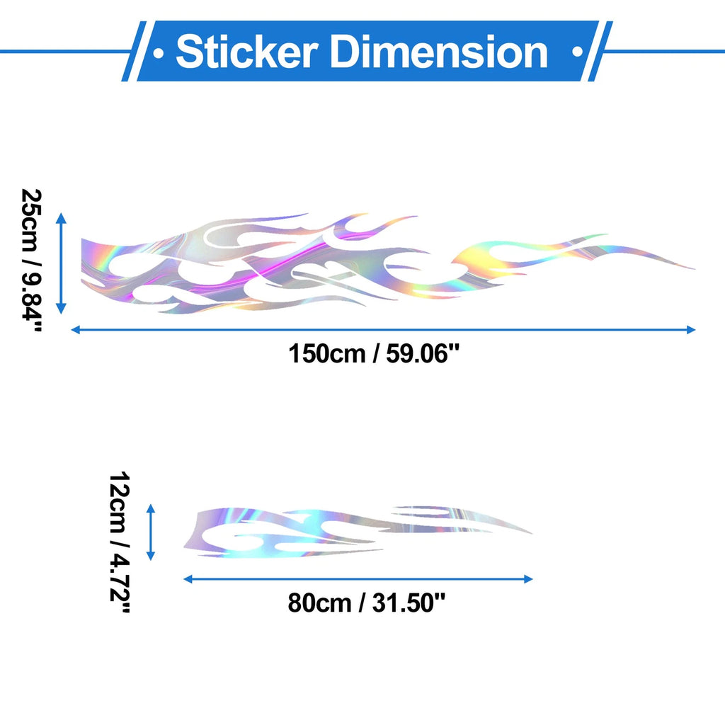 Car Bumper Sticker Decal - Large & Small Flame Pattern - Waterproof