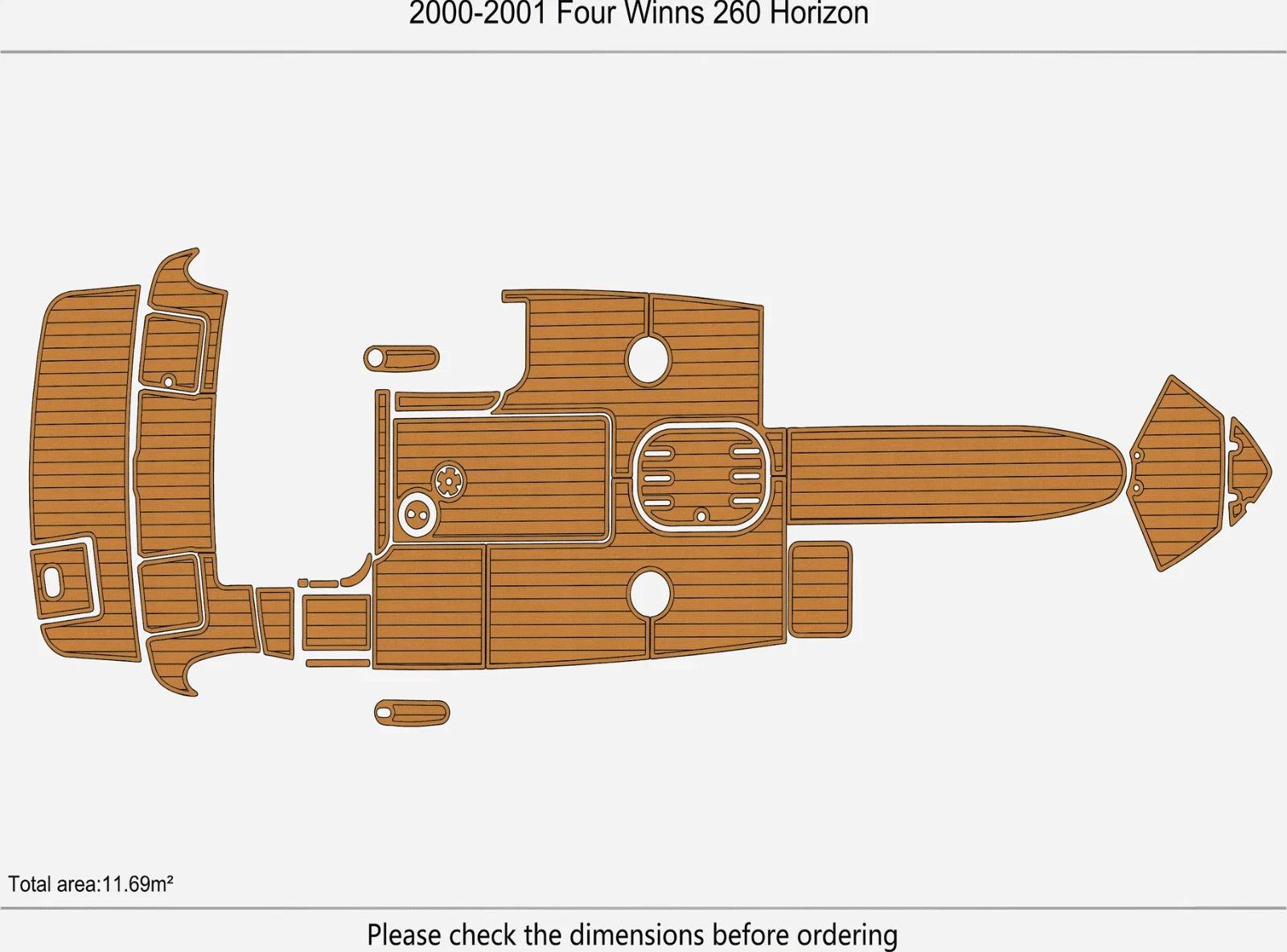 EVA Pads Flooring Mat for Four Winns 260 Horizon (2000)