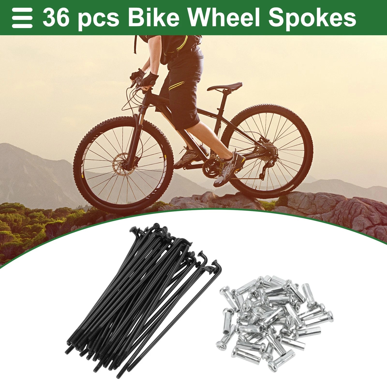 Bicycle Spokes Nipple Replacement 14G 74mm for Universal (Any Check fitment before purchase)