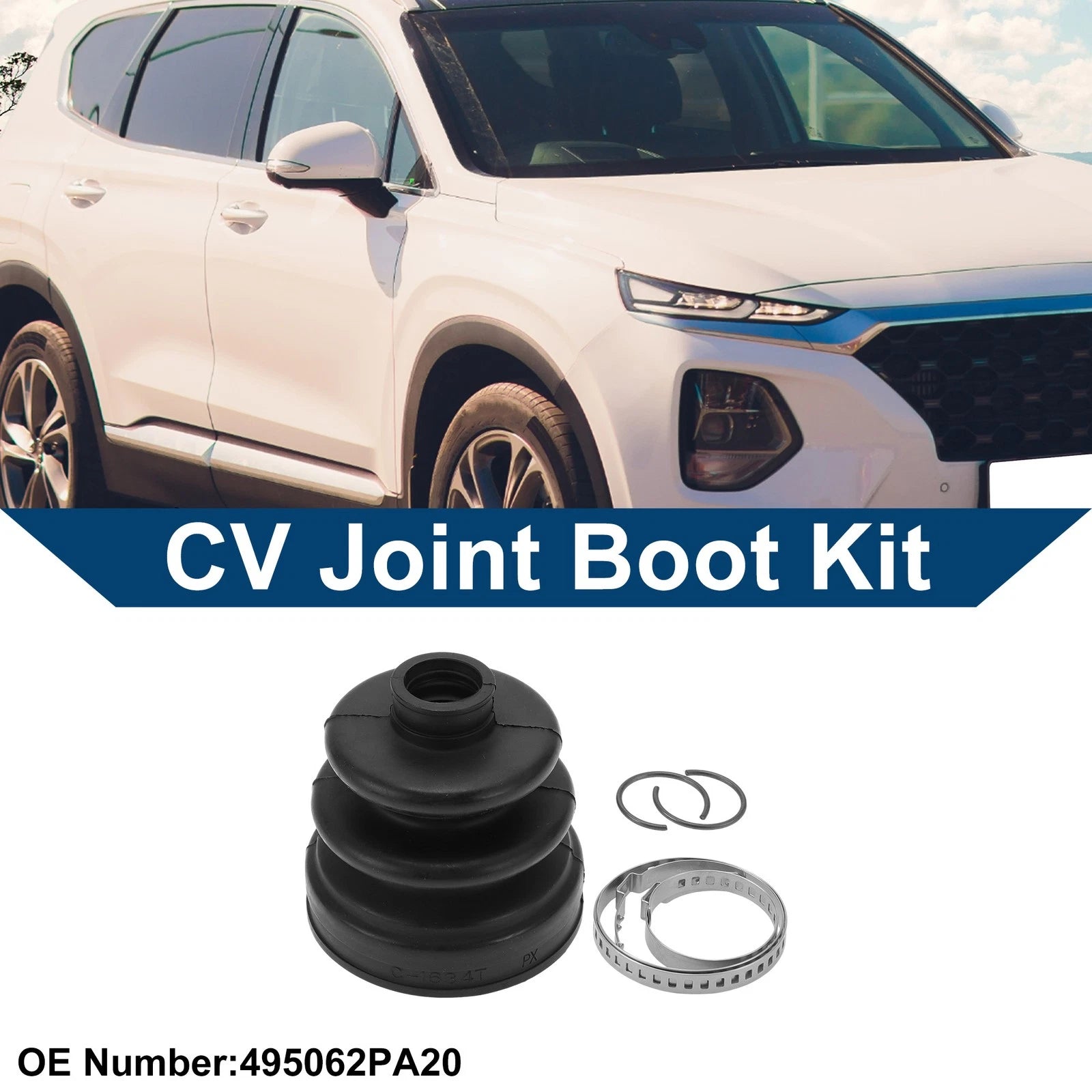 Inner CV Joint Boot Kit with Clamps for Hyundai Santa Fe (2006–2012)