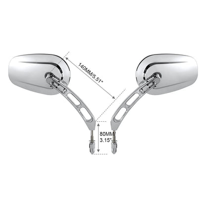 Chrome Rearview Mirrors for Harley Dyna FXDB (2006–2017)