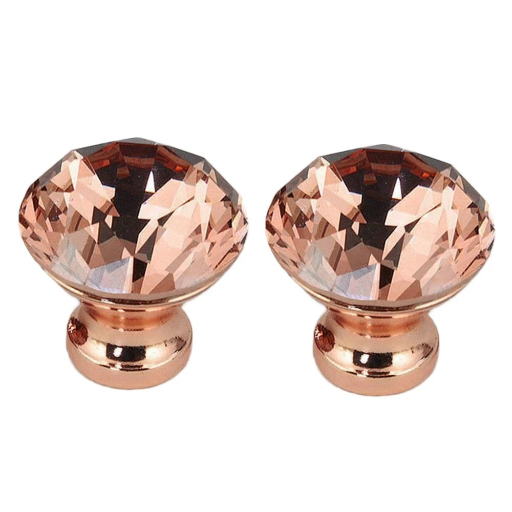 2X Rose Gold Drawer Knobs for Cabinet Cupboard (30mm x 31mm)