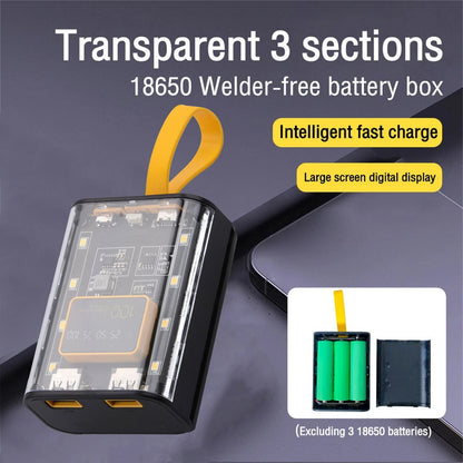 3X 18650 Battery Charger Power Bank Case Fast Charging