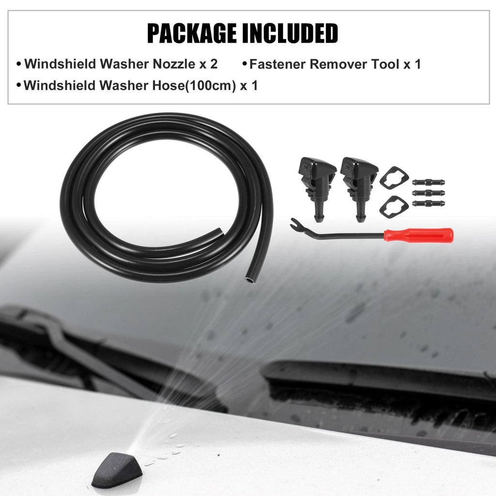 Windshield Washer Nozzle Kit Front 9pcs Replacement for Dodge Caliber (2007–2012)