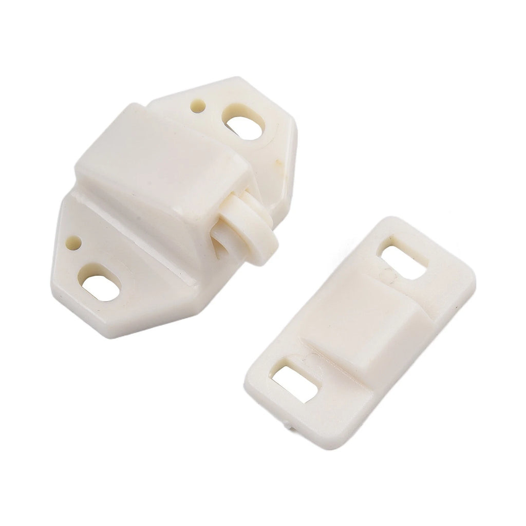 5pc Roller Catch for Furniture Cabinet Doors (White ABS)